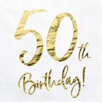 20 Glossy 50th Birthday Servietten 33cm