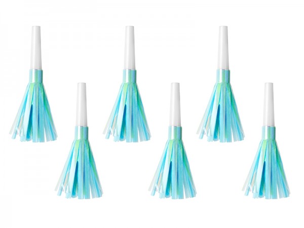 6 Einhorn Twinkle Tröten blau