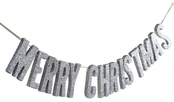 Merry up Silver Glitter Girlande 70cm