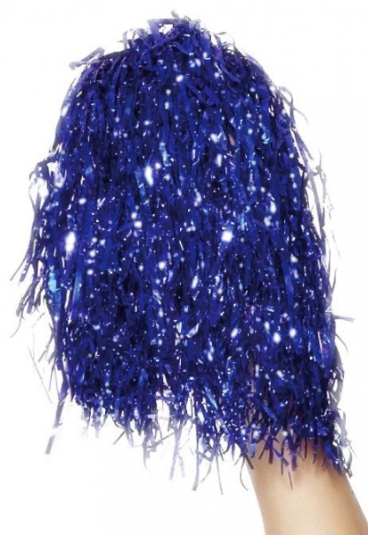 Blaue Metallic Pompons