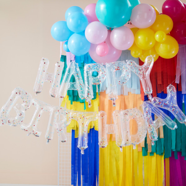 Transparenter Happy Birthday Konfettiballon 2