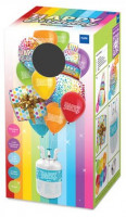 Vorschau: Happy Birthday Heliumflasche mit Ballons