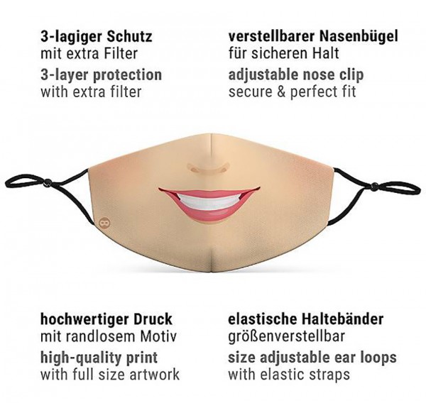 Mund Nasen Maske Comic Women 3
