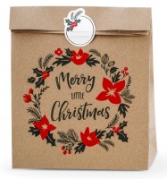 Vorschau: 3 Weihnachtskranz Geschenktüten natur