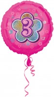 Folienballon Zahl 3 in Pink