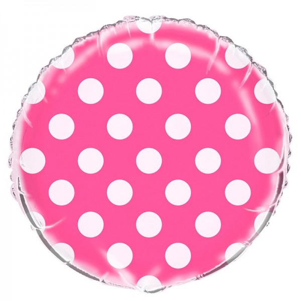 Folienballon pink gepunktet 45cm