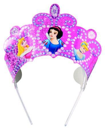 6 Pink Disney Princess Glitzer Diademe