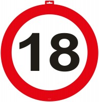 Verkehrsschild 18 Wandbild 47cm