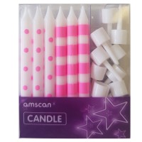 12 Tortenkerzen Birthday Child pink