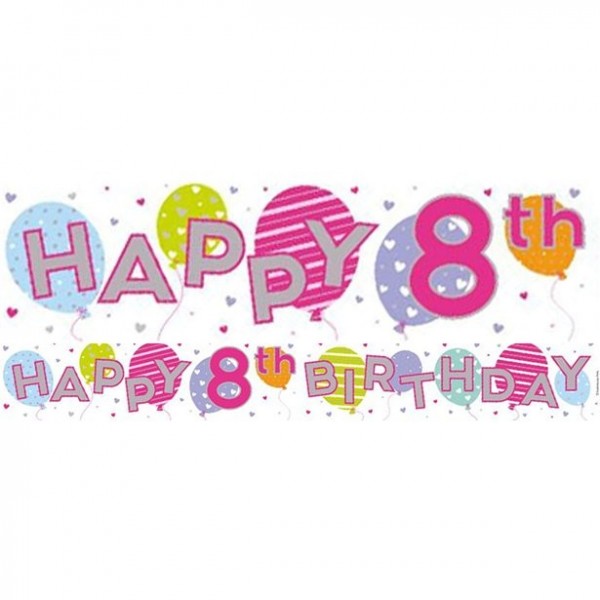 8. Geburtstag Folien Banner 2,6m