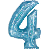 Holografische Zahl 4 aqua 1,01m