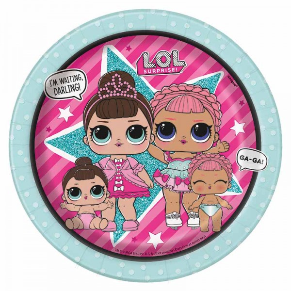 8 LOL Surprise Pappteller 18cm
