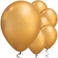 Vorschau: 25 goldene Latexballons Chrome 28cm