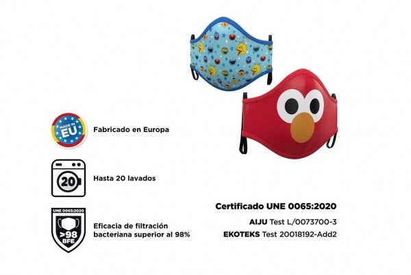 2 Mund-Nase-Masken Elmo and Friends Erwachsene 3