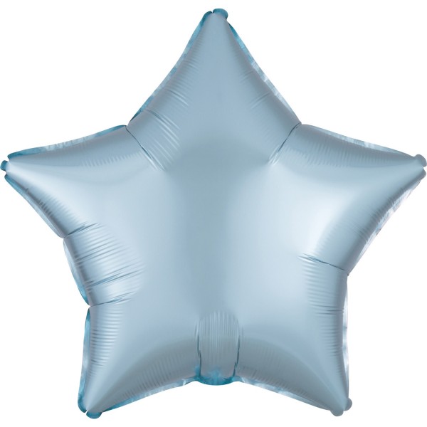 Edler Satin Sternballon eisblau 43cm