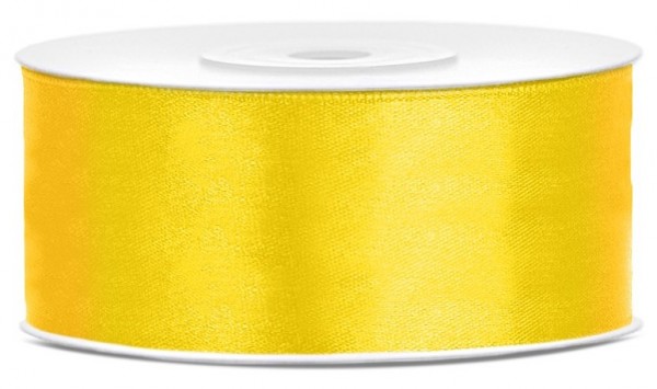 25m Satin Geschenkband gelb 25mm breit