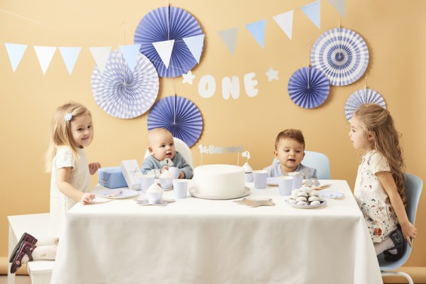 DIY One Star Wimpelkette silber-blau 1,3m 5