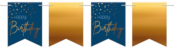 Elegant Blue Birthday Wimpelkette 6m