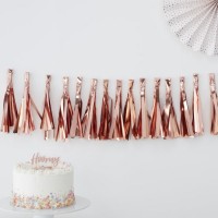 Rosy Party Quastengirlande 2m