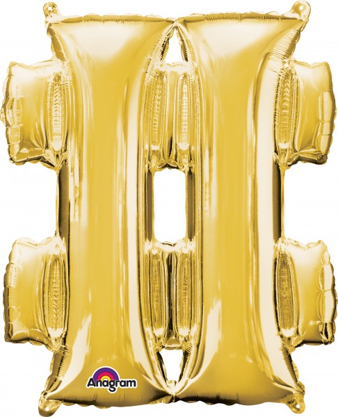 Folienballon Symbol # gold 83cm
