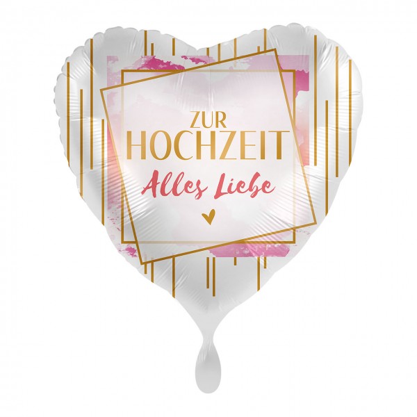 Zur Hochzeit Herz Folienballon 43cm