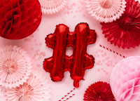 Roter # Buchstabenballon 35cm