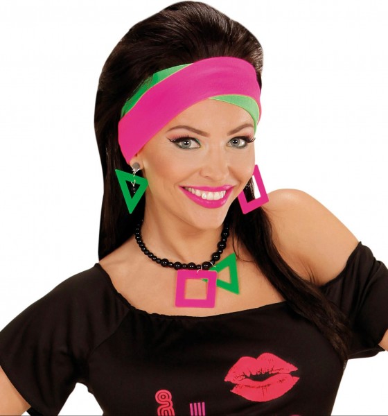 Neon Stirnband 80er Jahre 2er Set