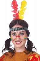Indiander-Stirnband Rot-Gelbe Feder