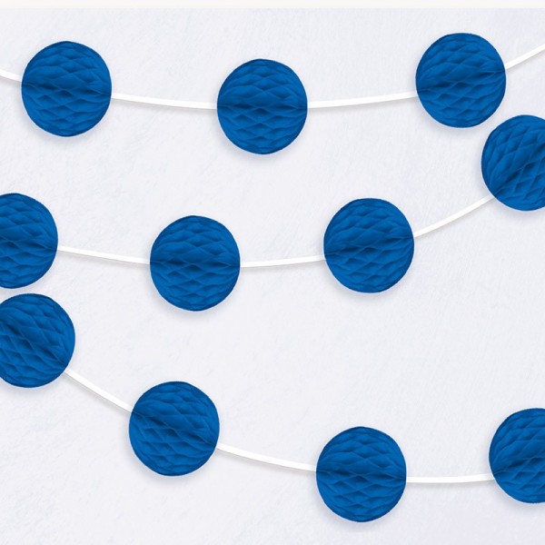 Royalblaue Wabenball Girlande 213cm