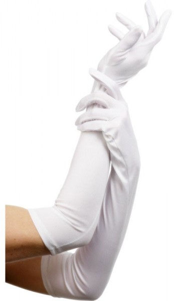 Weiße lange Handschuhe 52cm