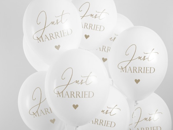 50 Ballons Just Married weiß 30 cm 2