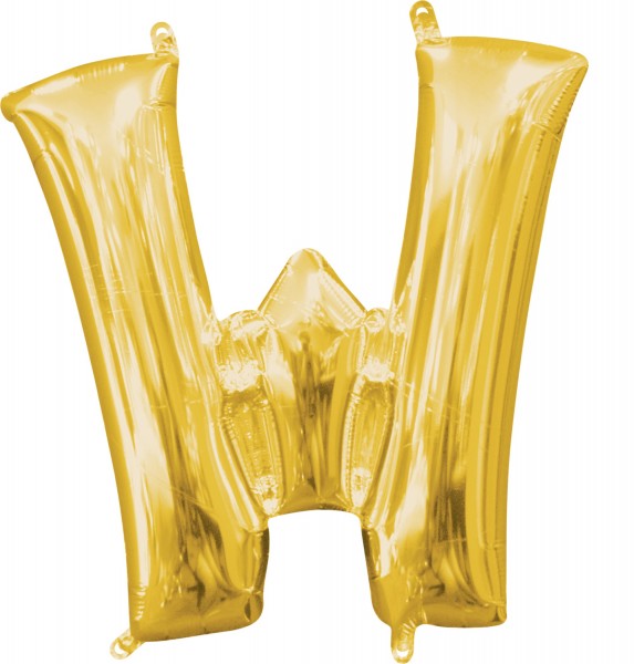 Mini Folienballon Buchstabe W gold 35cm