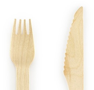 6 st träbestick gyllene stjärnor 16 cm 2
