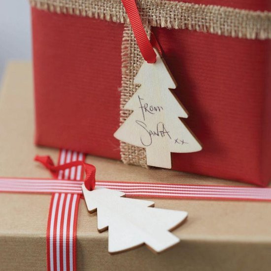 6 Vintage Weihnacht Holz Geschenkanhänger