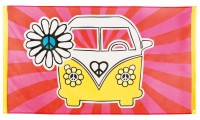 Hippie Peace Bulli Fahne 90cm x 1,5m