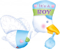 Babyparty It´s a Boy Storch Folienballon