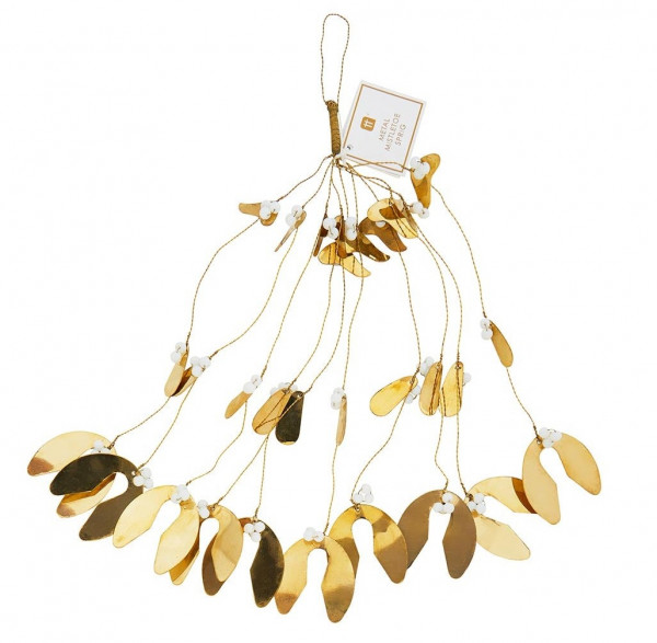 Goldene Mistelzweig Hängedeko 25cm