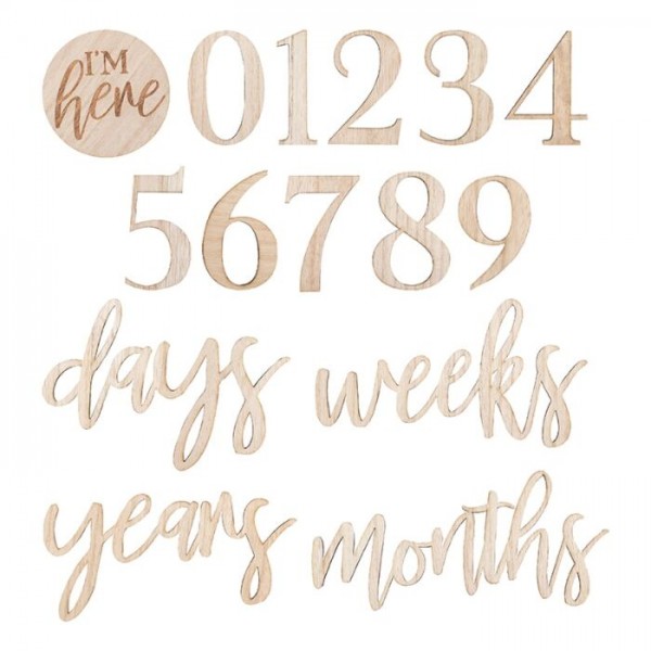 17 Little Darling Milestone Holz Elemente