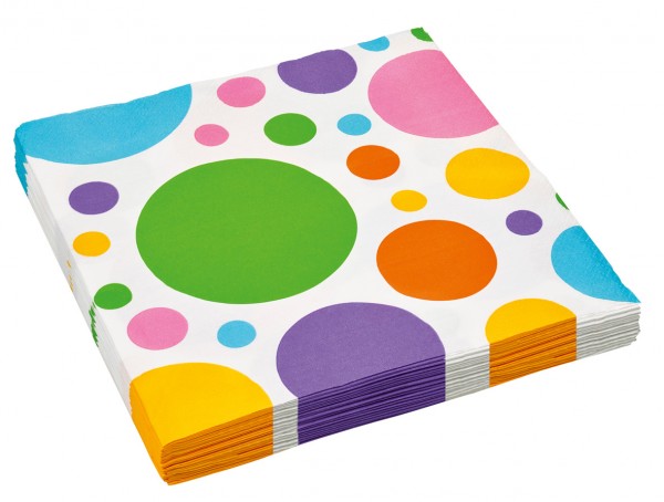 20 Partytime Papier Serviette bunte Pünktchen