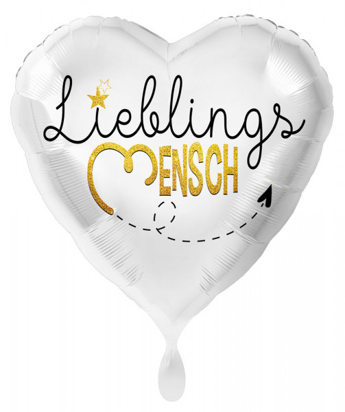 Lieblingsmensch Herz Folienballon weiß 43cm