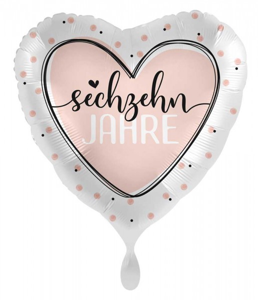 16. Geburtstag Ballon Shiny Heart 45cm