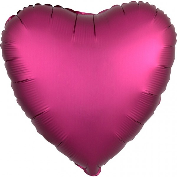 Edler Satin Herzballon pink 43cm