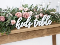 Kids Table Deko Schriftzug weiß 38 x 10cm