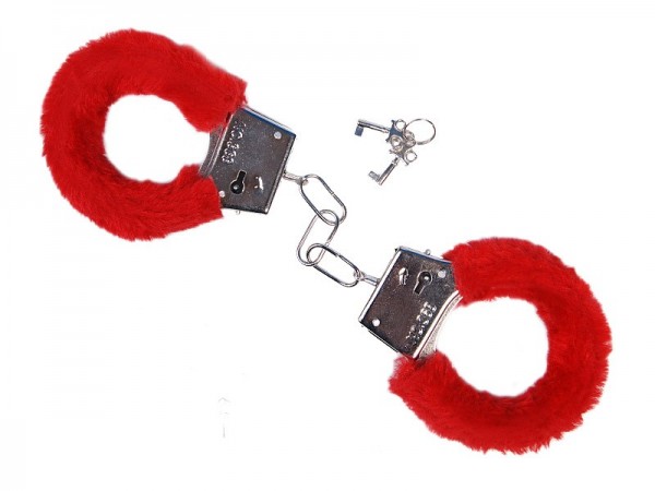 Plüsch-Handschellen feurig Rot
