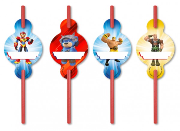 8 Power Player Papier Strohhalme 19,5cm