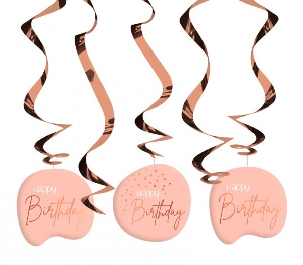 5 Rosy Blush Birthday Spiralhänger