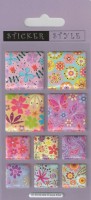 Fluffige Blumenquadrat Sticker