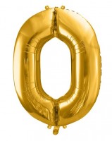 XXL Folienballon Zahl 0 gold 86cm
