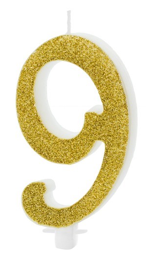 Glossy Birthday Zahl 9 Tortenkerze 10cm