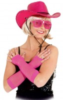 Fingerlose Netzhandschuhe Lang Pink